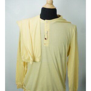 Isaia Solid Yellow 100% Cotton 2 Pc Sleeping Set Pajamas Sz M NEW